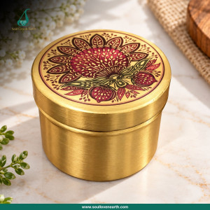 Royal Brass Floral Handcrafted Decorative Storage Box