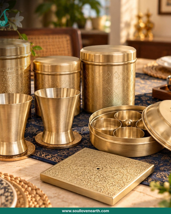 Royal Brass Kitchen & Dining Storage Set with Serving Cups