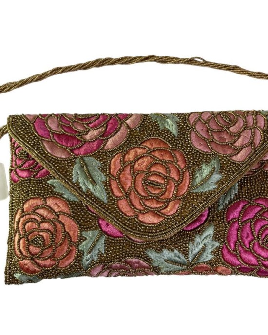 Hand Clutch Bag – Bright Golden Floral