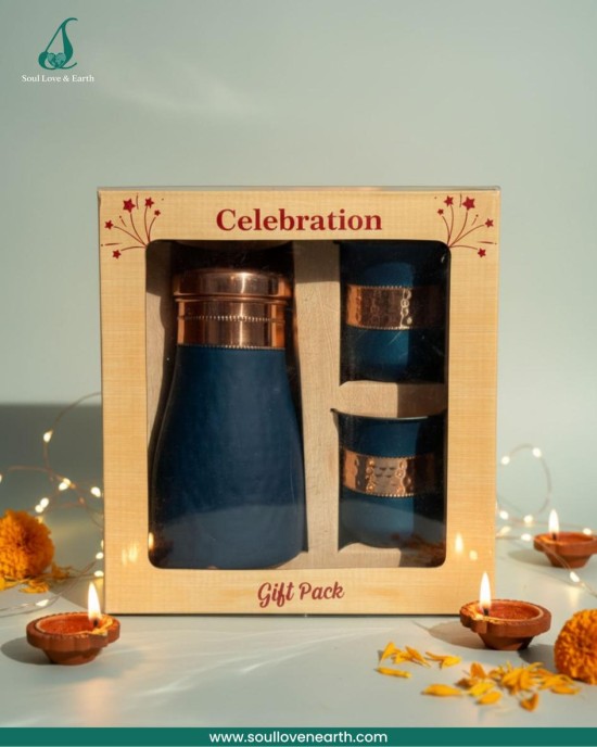 Pure Copper Blue Damru Gift Se