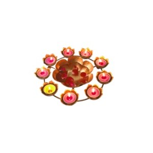 Floral Cut Urli - 11 inch