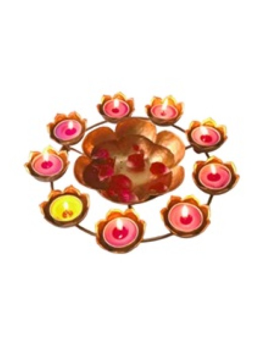Floral Cut Urli - 11 inch