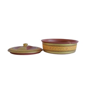 Handmade Printed Clay Casserole 