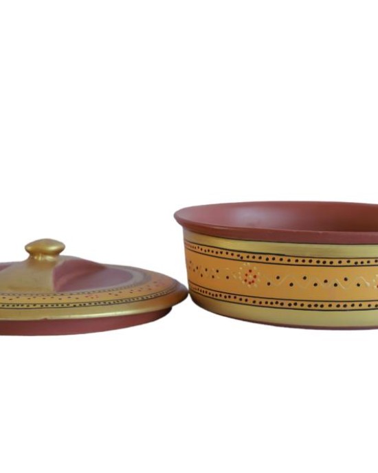 Handmade Printed Clay Casserole 