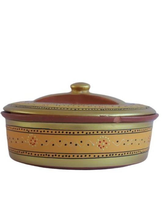Handmade Printed Clay Casserole 