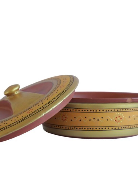 Handmade Printed Clay Casserole 