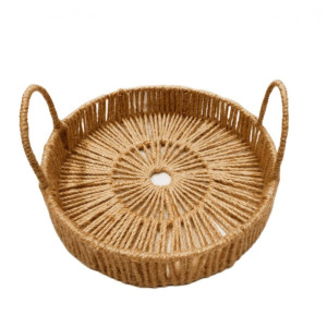 Jute weaved circular basket