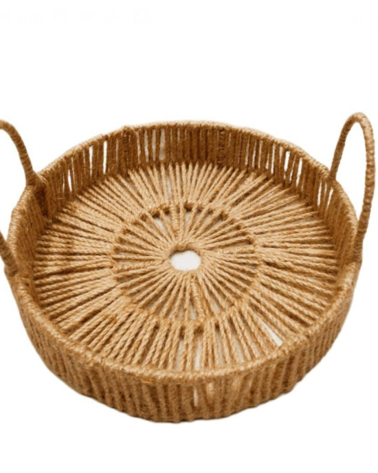 Jute weaved circular basket