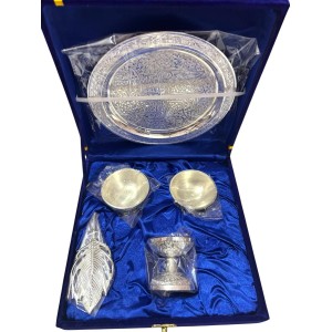 Elegant German Silver Pooja Thali Set