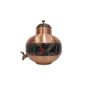 Pure Copper Pot with Meena Work and 12L Water Dispenser