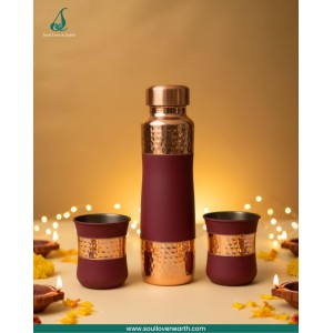 Red Mat Finish Gift Set  – Bottle & 2 Glasses