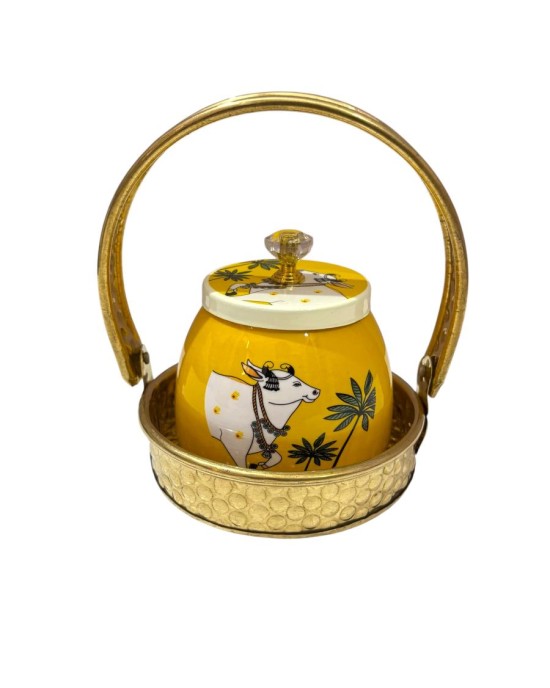 Single Jar with Brass Basket