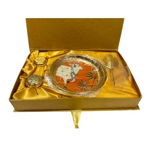 Elegant Golden Tilak & Pooja Set