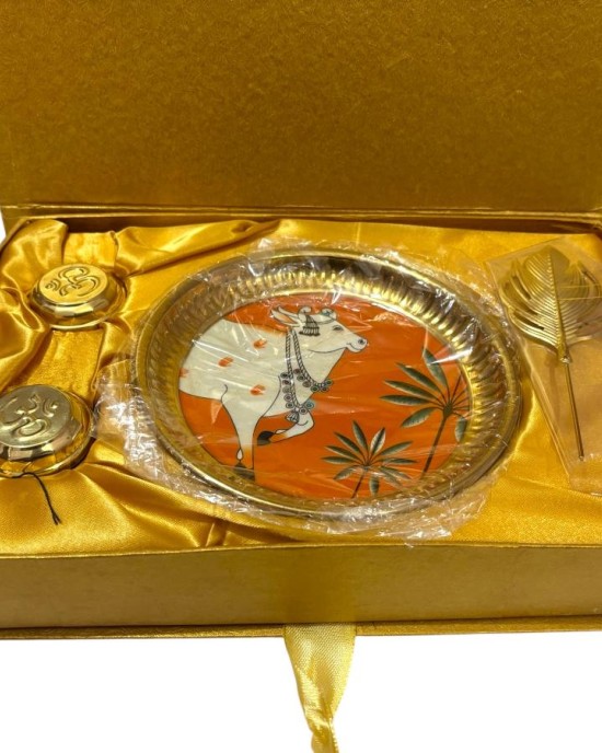 Elegant Golden Tilak & Pooja Set
