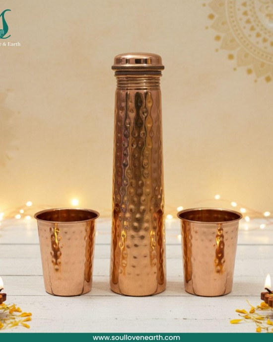 Tower Hammer Glass Bottle Set – Pure Copper