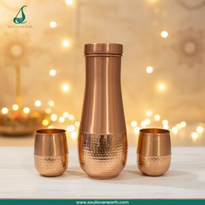 Tulip Pot Dholak Set – Pure Copper