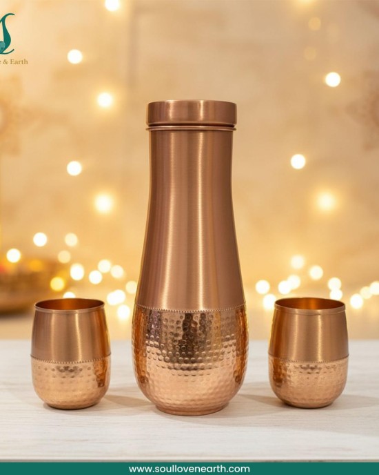 Tulip Pot Dholak Set – Pure Copper