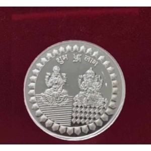 Silver Coin Laxmi Ganesh - 10 Gram