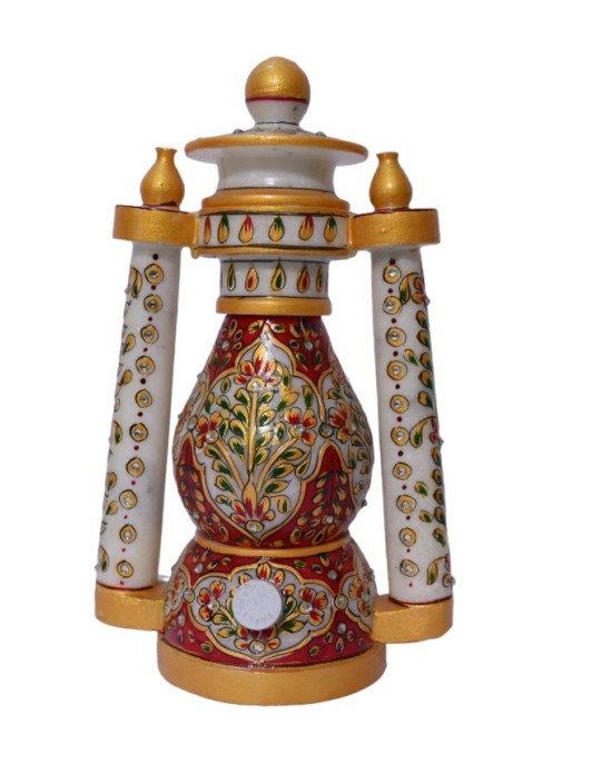 Handmade Rajasthani design marble lamp