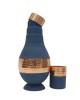 Antique pure copper bed side middle hammer design with inbuilt glass (Color- Blue , Material - Silk)