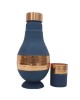Antique pure copper bed side middle hammer design with inbuilt glass (Color- Blue , Material - Silk)