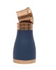 Antique pure copper bed side bottle with inbuilt glass (Colour-Blue  , Material-Silk)