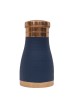 Antique pure copper bed side bottle with inbuilt glass (Colour-Blue  , Material-Silk)