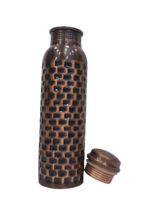 Antique pure copper bottle in alligator finish (1L)