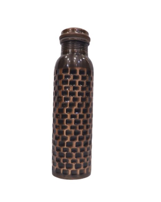 Antique pure copper bottle in alligator finish (1L)