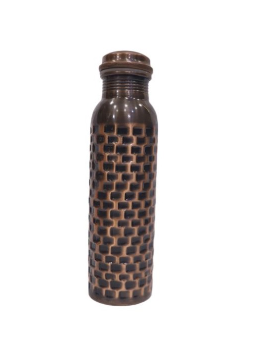 Antique pure copper bottle in alligator finish (1L)