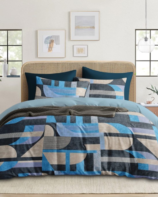 Premium Quality Ultrasonic Comforter Set - Assorted Colors (1 Ultrasonic Comforter Double bed size , 2 Pillow Covers , 1 Flat Sheet: King bed size )
