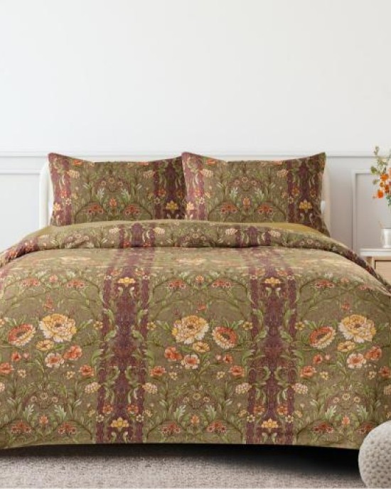 Premium Quality Ultrasonic Comforter Set - Assorted Colors (1 Ultrasonic Comforter Double bed size , 2 Pillow Covers , 1 Flat Sheet: King bed size )