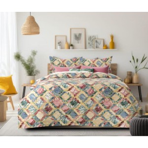 Premium Quality Ultrasonic Comforter Set - Assorted Colors (1 Ultrasonic Comforter Double bed size , 2 Pillow Covers , 1 Flat Sheet: King bed size )