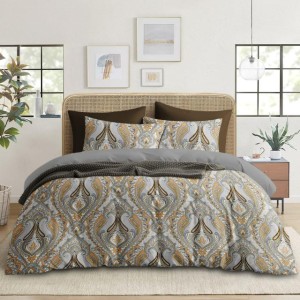 Premium Quality Ultrasonic Comforter Set - Assorted Colors (1 Ultrasonic Comforter Double bed size , 2 Pillow Covers , 1 Flat Sheet: King bed size )