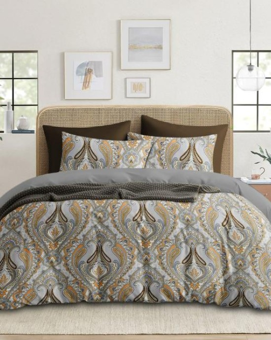 Premium Quality Ultrasonic Comforter Set - Assorted Colors (1 Ultrasonic Comforter Double bed size , 2 Pillow Covers , 1 Flat Sheet: King bed size )