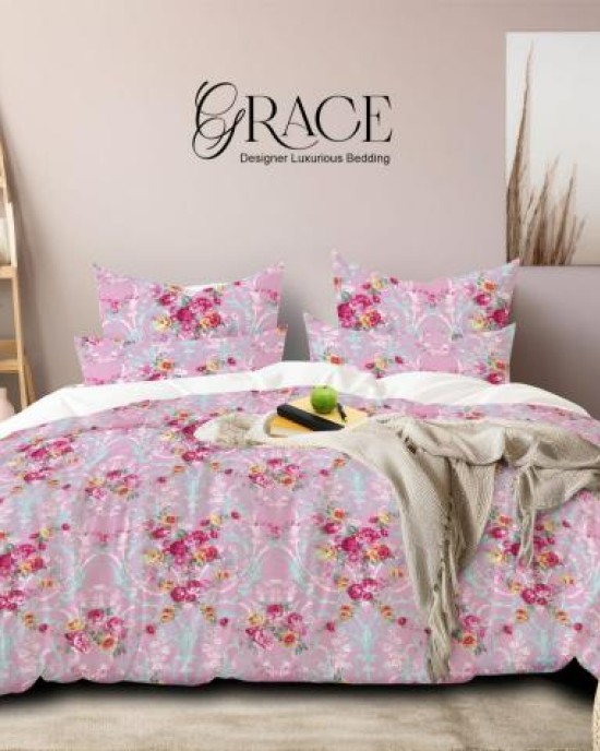 Premium Quality Ultrasonic Comforter Set - Assorted Colors (1 Ultrasonic Comforter Double bed size , 2 Pillow Covers , 1 Flat Sheet: King bed size )