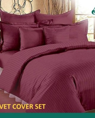 Premium Quality Cotton Duvet Cover Set - Assorted Colors (1 Duvet Cover Double bed size, 1 Flat Sheet King bed size,2 Big Pillow Covers , 2 Medium Pillow Covers, 2 Cushion Covers)