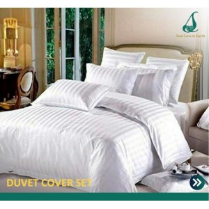 Premium Quality Cotton Duvet Cover Set - Assorted Colors (1 Duvet Cover Double bed size, 1 Flat Sheet King bed size,2 Big Pillow Covers , 2 Medium Pillow Covers, 2 Cushion Covers)
