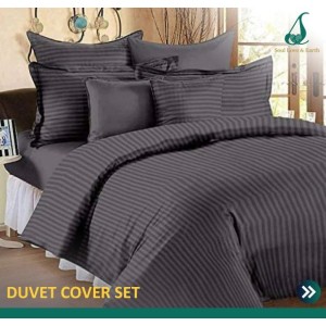 Premium Quality Cotton Duvet Cover Set - Assorted Colors (1 Duvet Cover Double bed size, 1 Flat Sheet King bed size,2 Big Pillow Covers , 2 Medium Pillow Covers, 2 Cushion Covers)