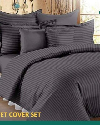 Premium Quality Cotton Duvet Cover Set - Assorted Colors (1 Duvet Cover Double bed size, 1 Flat Sheet King bed size,2 Big Pillow Covers , 2 Medium Pillow Covers, 2 Cushion Covers)