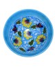 Blue Pottery Printed Bowl , (Size - L*B*H*D=22*22*9*8 Inch) , (Light Blue)