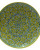 Blue Pottery Printed Plate Round (Size Diameter 10 Inch) , (Yellow)