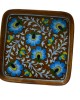 Blue Pottery Printed  Tray  (Size - L*B= 10*10 Inch) , (Brown)