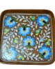 Blue Pottery Printed  Tray  (Size - L*B= 10*10 Inch) , (Brown)