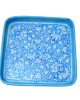 Blue Pottery Printed  Tray  (Size - L*B= 10*10 Inch) , (Light Blue)