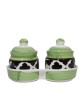 Ceramic Pickle Jar with Lid & Holding Tray (Set of 2)