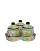Ceramic Pickle Jar with Lid & Holding Tray (Set of 3)