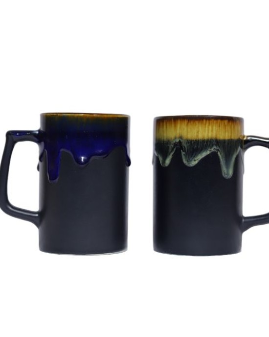 Ceramic coffee mugs set of 2 with handle (liquid flow , set of 2 360 ml )