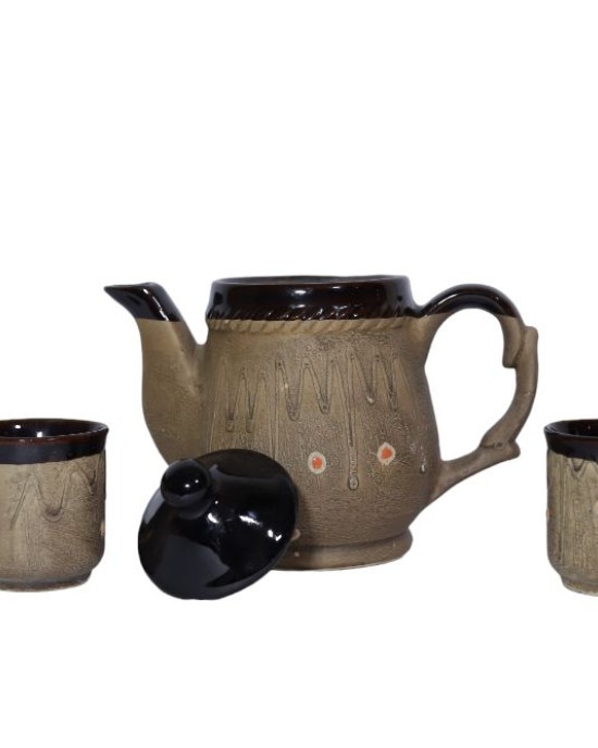 Ceramic designer kettle and Set of 2 cups