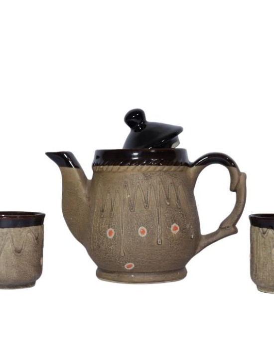 Ceramic designer kettle and Set of 2 cups